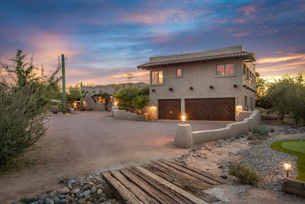 Welcome to the ranch through the rear entrance, complete with convenient parking. Your rustic retreat awaits. 🏡🚗🌿 #RanchWelcome