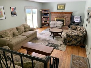 View of living room from kitchen.