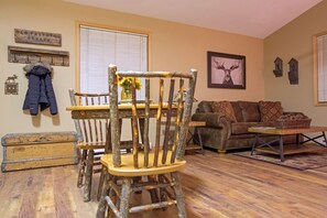 Eat-in-kitchen adjacent to living room.