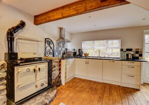 kitchen with aga