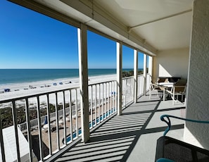 View of Indian Shores Beach from the private, 4th floor balcony. - View of Indian Shores Beach from the private, 4th floor balcony. Enjoy your morning coffee or happy hour beverage with a gorgeous and peaceful view!