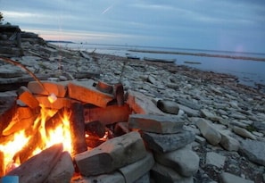 Fire pit and at shore level