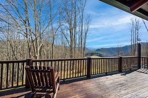 Comfortable Deck Seating with Stunning Mountain View
