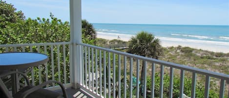 Beachfront Views From The Top Floor Balcony! - Private, Top Floor Balcony With Comfortable Seating and Direct Beachfront View Of Indian Rocks Beach.