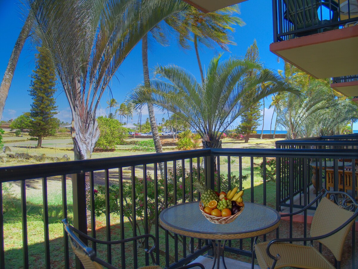Kauai Exclusive – Kauai Prince Kuhio 114 – Steps to the water in sunny Poipu