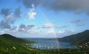 Rainbow! You'll never tire of looking at the view, watching the weather change.
