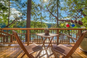 Relax and enjoy water views on the deck