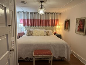 Dreamy master bedroom big king size bed with down pillows and comforters