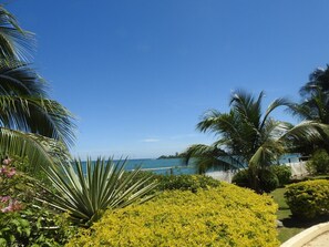 The gardens have been well landscaped and an external gate provides access to steps down to the beach