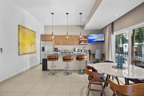 Dedicated workspace - Desk and comfortable chair if you need to work, also a smart TV for your convenience