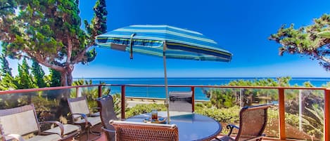 Private Oceanfront Deck with White Water Views