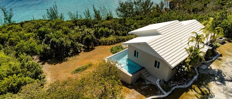 Front shot of house with waterfront