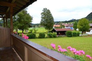 (3) Ein-Raum-Ferienwohnung, ca. 25 m², Kochnische und Balkon-Ausblick