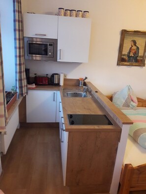 Einzelappartement Lattengebirge, 33qm, kombinierten Wohn-Schlafbereich, Balkon-Küchenzeile