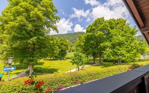 Kurpark Drei-Raum-Ferienwohnung 50 qm-Kurpark Blick vom Balkon