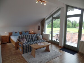 1 1/2- Zimmer Ferienwohnung Kranzhorn, 40qm, Balkon-Der Schlafbereich