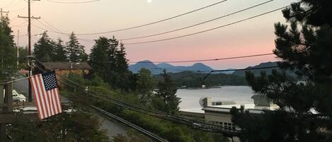 Sunrise and moon view from the studio.