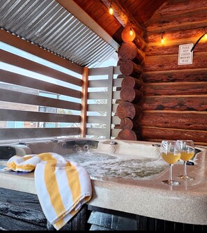 Enjoy the relaxing hot tub to unwind at night.