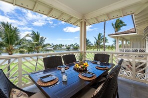 This top-floor, two-bedroom loft penthouse offers sweeping views of the Waikoloa Beach Course and King's Lake Lagoon.