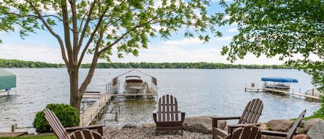 A picture of the fire pit and dock