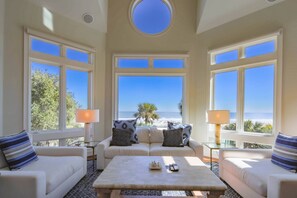 Summer Hygge is a stunning oceanfront home in Palmetto Dunes Resort on Hilton Head Island.