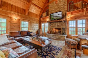 Open Floor Plan with Vaulted Ceilings and Hardwood Floors