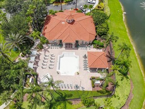 Beautiful resort pool - heated, cabanas, spacious deck and tiki bar/food.