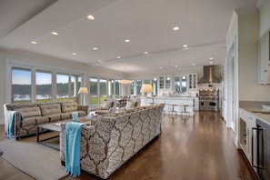 Formal living room and gourmet kitchen