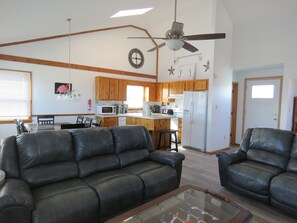 Living room area is an open floor plan 