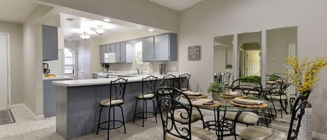 Large Kitchen Bar Area and Dining Area