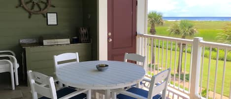 Outdoor dining area with private grill.
~ Pointe West Vacation ~