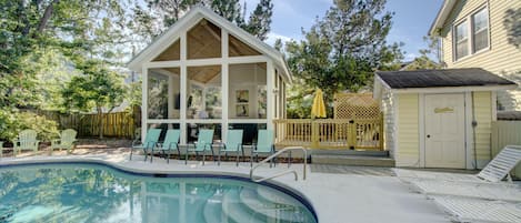 Saltwater Pool and Screened Outdoor Living Area