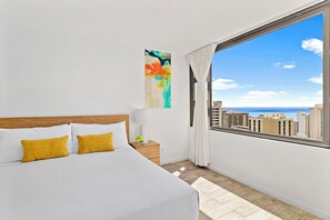 Relax in your bedroom with king-size bed plus beautiful ocean view from your window