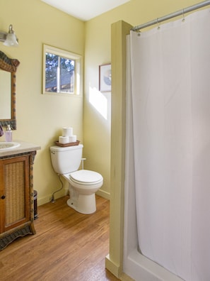 1/2 bathroom with shower