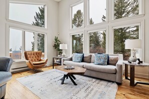 Main Level Living Room With Upper Deck Access