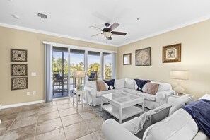 Living Room & Private Patio