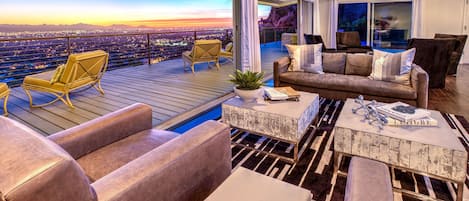 Amazing panoramic doors opening to balcony w/ breathtaking desert city views