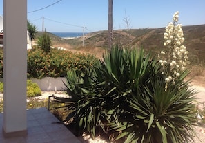 View down to Monte Clerigo beach from the front of the villa 