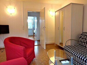 Ferienwohnung Maisonette, 50qm, 1 Schlafzimmer, max. 3 Personen-App Maisonette, Wohnzimmer