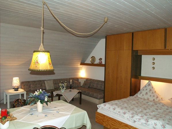 Appartement 1 mit Dusche/WC, Kochnische und Balkon