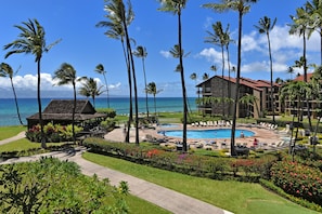 View of the pool and ocean off the lanai - View of the pool and ocean off the lanai