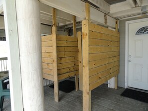 Outdoor shower on the first floor with Hot and Cold  water