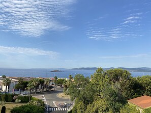 View from west facing terrace, Le lion de Mer island & St Tropez in the distance