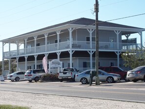 View of the building from the bike/walking path.