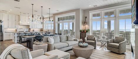 Living, Kitchen, Dining Areas with Gulf Views, 2nd Floor