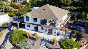 Aerial view of home and property