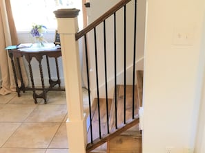 Chuck designed and built the staircase newels and railing.