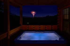 See Dollywood Fireworks from the upper Deck and Private Hot Tub