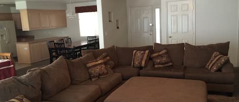Family Room with sectional that can turn into bed.