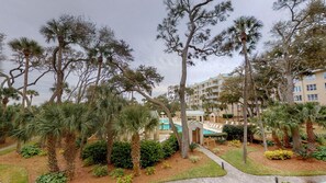 View of the Community Pool with Private Balcony